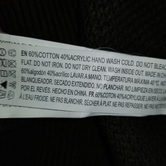 Forever 21 Mens XL Cardigan Open Front Olive Green No Button Grandpa Retro - Picture 5 of 5